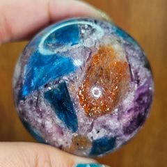 ブルーアパタイト×ゴールデンサンストーン×レピドライト✨スフィア