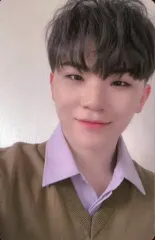 【中古】コレクションカード(男性) SEVENTEEN/WOOZI(ウジ)/顔アップ・衣装茶・顔右寄り・裏面白/CD「3RD Album ： An Ode(The Poet ver.)封入特典フォトカード