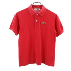 ラコステ 半袖ポロシャツ 130 レッド LACOSTE 鹿の子 ロゴ キッズ 【中古】  【230717】 メール便可