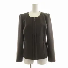 フォクシーニューヨーク FOXEY NEW YORK ノーカラージャケット ダブルジップ 40 M 茶 ブラウン /NQのサムネイル