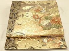 全通 リバーシブル 洒落袋帯 両面袋帯 刺繍 やまと扱い 正絹 Q892 全通 リバーシブル 洒落袋帯 両面袋帯 刺繍 やまと扱い 正絹 Q892