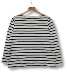 【送料無料】 ユニクロ UNIQLO レディース 長袖カットソー トップス Tシャツ ボーダー 白 黒 XLサイズ■管理番号L28387SSS25-241221-10(198)