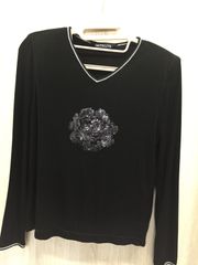S【ヴィンテージ】伊太利屋 いたりや レディースカットソー トップス スパンコール 春服 おしゃれ
