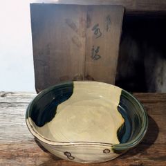 花】織部手鉢 幕末 Antique Retro 古美術 金直し有 茶道具 - メルカリ
