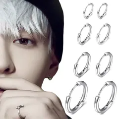 フープピアス シルバー　金属アレルギー  つけっぱなし ファーストピアス サージカルステンレス キャッチレス  シンプル メンズ レディース  シンプル