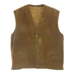 ~50s ウール ムートン 裏ボア ベスト 古着 ヴィンテージ 茶 ブラウン 中古・古着通販】OLD CROW (オールドクロウ) ムートンベスト