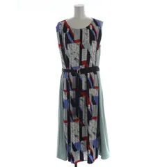 ブージュルード Bou Jeloud タグ付き ワンピース マキシ ロング ノースリーブ プリーツ ベルト付き 38 マルチカラー 522061 /RO