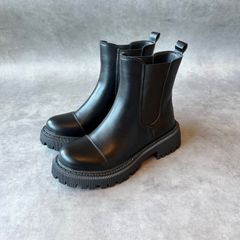 厚底サイドゴアブーツ  BLACK黒　foogee
