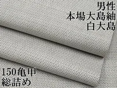 平和屋本店■極上　男性　本場大島紬　白大島　150亀甲　総詰め　逸品　CYAA1837