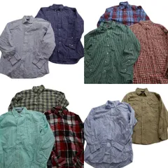 古着卸 まとめ売り チャップス 長袖シャツ 10枚セット (メンズ Ｍ ) マドラスチェック ギンガムチェック ストライプ 中古 古着 MY4493