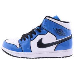 NIKE (ナイキ) AIR JORDAN 1 MID SE SIGNAL BLUE エアジョーダン1 シグナルブルー ミッドカットスニーカー ホワイト/ブルー US10.5/28.5cm DD6834-402