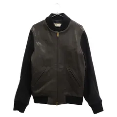 MARNI (マルニ) COMMESSA コメッサ ウール切り替え ラムレザー ジャケット ブルゾン チャコールグレー JUMYR06LMULA562のサムネイル