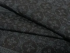 平和屋着物●結城紬　100亀甲　横段花文　正絹　逸品　AAAU8351zg