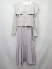 ◇ Θ NICE CLAUP ナイスクラップ マルチway ワンピース ニット サイズF グレー　パープル レディース P  【1410160009567】