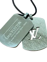 【ヴィンテージ】LOUIS VUITTON ドッグタグ ネックレス Louis Vuitton LV Dog Tag Necklace ルイヴィトン LV ドッグタグ