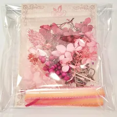 【在庫セール】クラフト ドライフラワー 花材セット プリザーブドフラワー ネイル レジン アロマワックスサシェ ハーバリウム (ストロベリー) 小分け 花資材 ハンドメイド材料 ニチフロ 【NICHIFLRO】