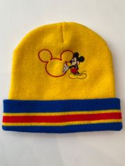 90s ミッキー ニット帽 ビーニー ディズニー 黄色