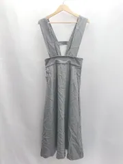 ◇ Θ GLOBAL WORK グローバルワーク 2way ジャンスカ ノースリーブ ロング ワンピース サイズフリー グレー レディース E  【1503310003840】