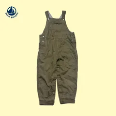 1544◯ プチバトー　サロペット　オーバーオール　86 カーキー