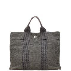 エルメス エールライン トートPM ハンドバッグ トートバッグ グレー キャンバス レディース HERMES【1-0215038】