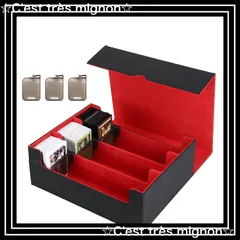 【スピード発送】ポケカ MTG 遊戯王 カードストッパー付き「 各種 仕切り板 1800+ カードゲーム トレカ収納 に対応 カードケース カードストレージボックス 」 トレカケース デッキケース (黒（内装赤）) Venssu