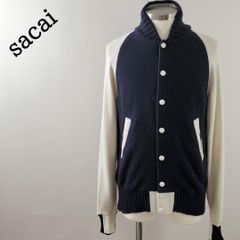 美品】sacai 高級スタジャン ウール×レザー × キルティング 古着 1 