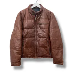 Liugoo Leathers リューグーレザーズ レザーダウンジャケット M ブラウン 馬革 ホースハイド メンズ 冬 ゴーゴー古着久喜倉庫店 42 No.657T