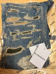 美品✨ジバンシィ ダメージデニム レザーパネル デストロイ加工 ヴィンテージ風 美品✨ジバンシィ ダメージデニム レザーパネル デストロイ加工