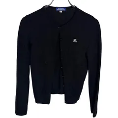 C399 BURBERRY BLUE LABEL バーバリー ブルー レーベル ロンドン カーディガン ブラック ウール レディース 38
