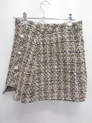 ◇ ⊇ titty&Co. ツイード ラメ ミニ 台形 スカート サイズS ブラック ベージュ ホワイト レディース E  【1411070018083】
