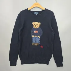 【極美品】RALPH LAUREN ニット ポロベア 刺繍 紺 L. 中古・古着通販】POLO RALPH LAUREN (ポロ・ラルフローレン