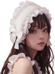 coco plaza ロリータ ヘッドドレス カチューシャ レース リボン ゴスロリ 髪飾り 萌え メイド(white,  普通)