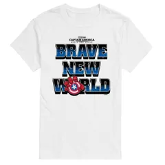 【送料無料】 マーベル メンズ Tシャツ トップス Men's Marvel Captain America Brave New World Graphic Tee White