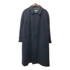 70年代 カナダ製 Aquascutum アクアスキュータム ウール ステンカラーコート ヴィンテージ ネイビー (メンズ 42 S) 中古 古着 Q5351