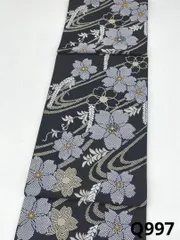 袋帯 桜に流水 金糸 銀糸 正絹 六通 振袖などにも Q997