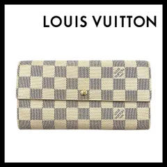 Y【LOUIS VUITTON】ポルトフォイユ サラ ダミエアズール N61735 長財布 ホワイト/白 ルイ ヴィトン (58517TT10)