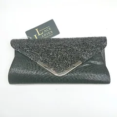 ◇ Θ LACELADIES レースレディース グリッター素材　きゃば系 キラキラ2WAYクラッチバッグ ブラック系 レディース E  【1506230024315】