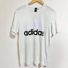(^w^)b adidas アディダス 半袖Tシャツ 半袖カットソー 半袖トップス 前面プリント スポーツブランド 夏物 シンプル カジュアル 綿100% ブランドTシャツ ホワイト 白系統 メンズ サイズL