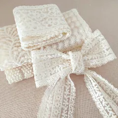 【特売】幅5.5~8.3cm 長1m/柄 ベージュ DIY・裁縫・装飾 アンティーク風 ハンドメイド材料 リボン 刺繍レース 6柄セット