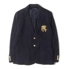 【新品同様】POLO Ralph Lauren ポロ ラルフローレン ジャケット ネイビー 紺 サイズ:14(M程度) | 現行モデル | RLロゴ刺繍 金ボタン ジャージー 紺ブレ / ブレザー テーラードジャケット | アウター【メンズ】【中古】