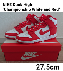 Nike Dunk High White and Red  US9.5 27.5