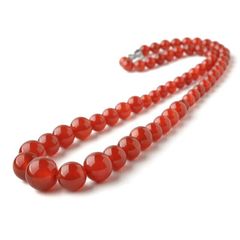 天然石　レッドアゲートネックレス　ピーズ直径6-12mm　ネックレス周長46㎝　母の日プレゼント　新年お祝い　お守り開運ペンダント ネックレス レディース