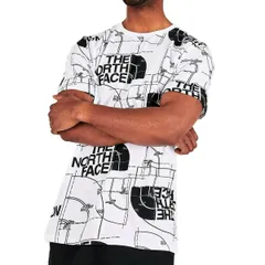 ノースフェイス Tシャツ The North Face HALF DOME ALL OVER PRINT LOGO SS TEE ノースフェイス Tシャツ メンズ ラインロゴ ショートスリーブ TNF WHITE/HALF DOME BLUE PRINT