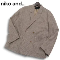 niko and... ニコアンド 秋冬 ウール★ ツイード 千鳥格子 ダブル テーラード ジャケット ブレザー Sz.L メンズ