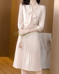 フォーマルワンピース 入学式 ワンピース 入園式 ワンピース ママ ワンピース 七分袖 セレモニー パーティー ワンピース プリーツワンピース 謝恩会 卒業  vii4u527466