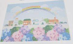 虹と紫陽花(図案のみ)