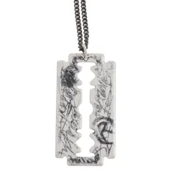 RAF SIMONS (ラフシモンズ) Razor Blade Necklace カミソリ刃 落書きデザイン ナックレス アーカイブ シルバー/ホワイトのサムネイル