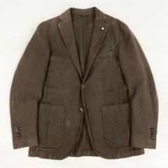 72i3 L.B.M 1911 ルビアム エルビーエム Jack Slim テーラードジャケット ブレザー イタリア製 2857 46 ブラウン コットン リネン メンズo07t