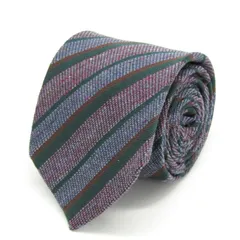 カステルバジャック ブランド ネクタイ シルク ストライプ柄 ライン柄 ウール PO メンズ グリーン JC de CASTELBAJAC 【中古】