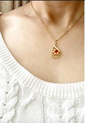 フラワーデザインネックレス　コスチュームジュエリー　イミテーションジュエリー　レトロ